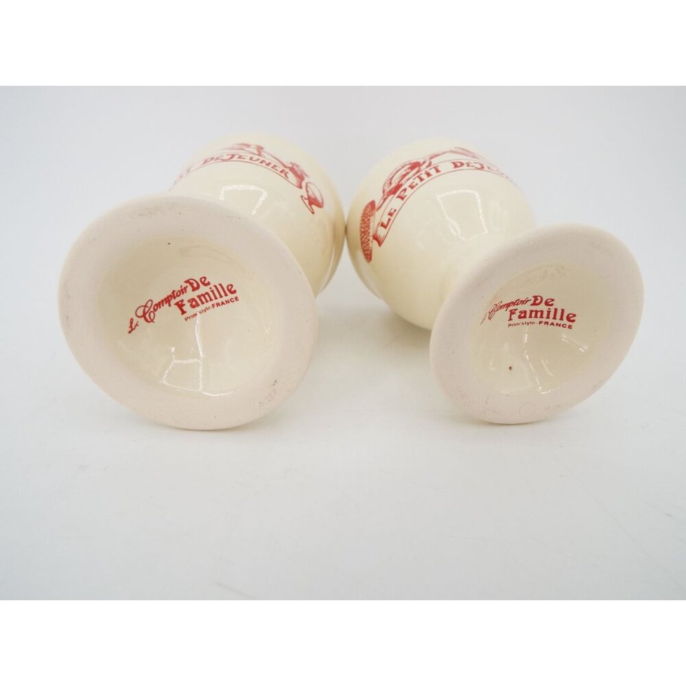 Pair of Le Comptoir De Famille France Le Petit De'Jeuner Egg Cups - Picture 6 of 9